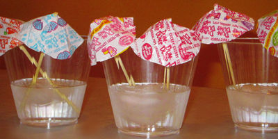 Dum Dums Drink Umbrellas in 3 glasses