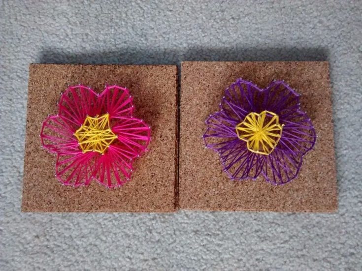 Easy DIY flower string art design.