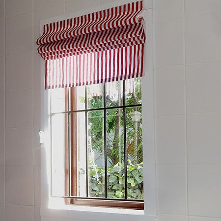 Easy Roman Blinds stripes of red and white