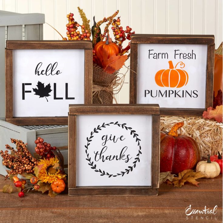 Fall Mini Sign Stencils (3 Pack)