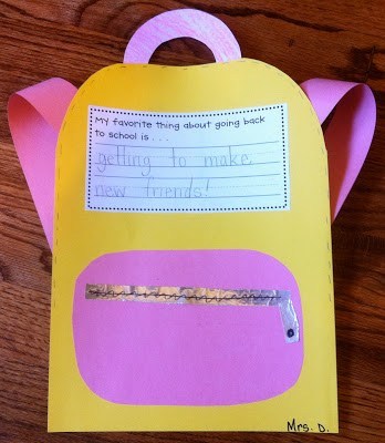 Small writing craft pink and yellow bag.