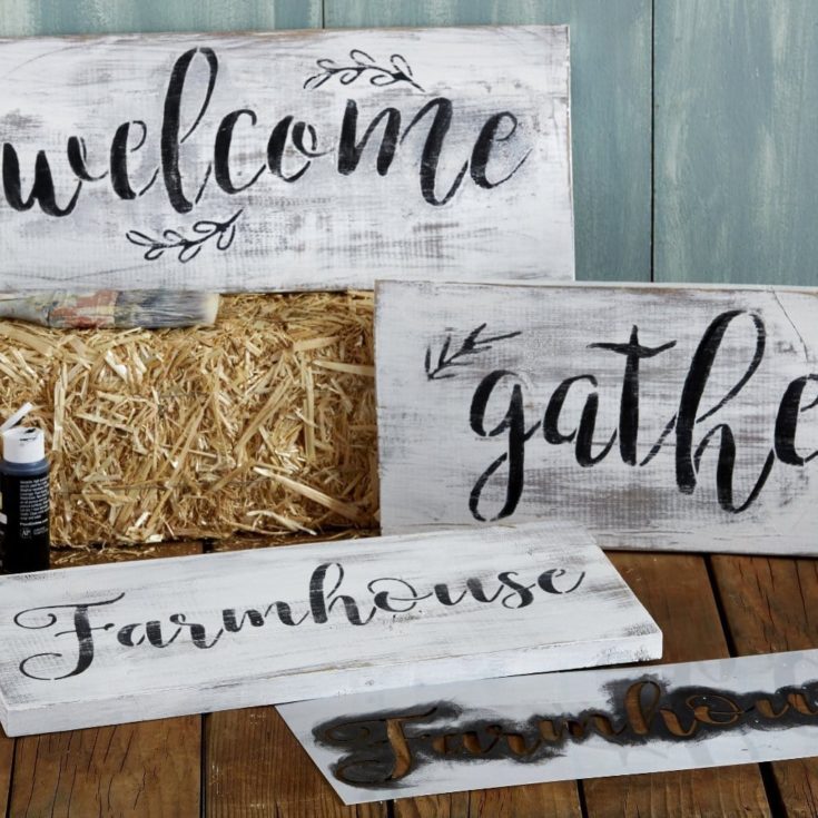 Gather, Welcome, Farmhouse Stencil Set