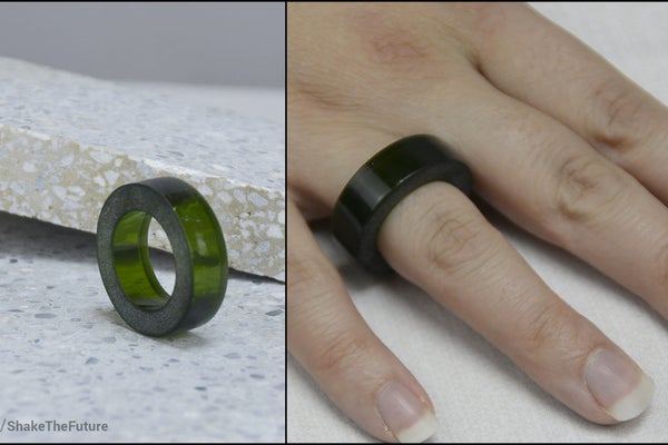 Glass Bottle Home Crafts - ring made from a cut bottle.