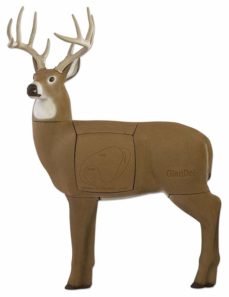 Glendel brand deer target. Side view of a deer with outline of organs.