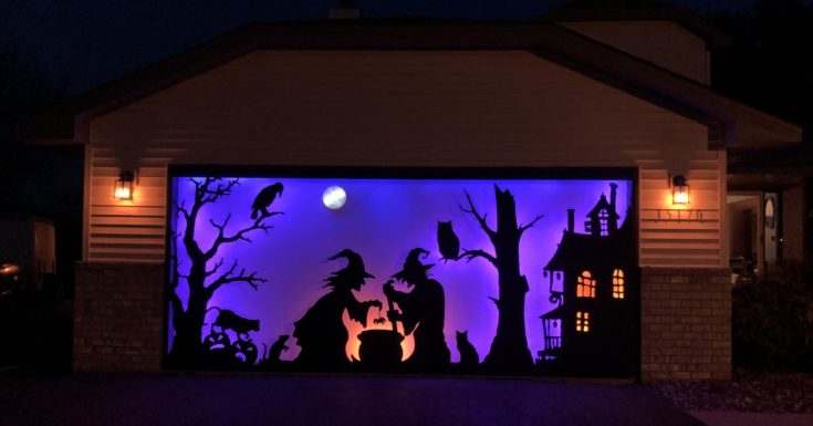 Halloween Silhouette for a Large Garage Door