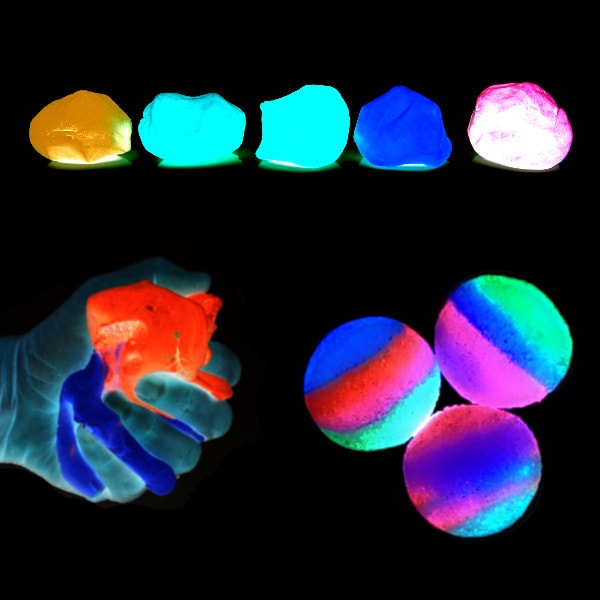 Homemade Bouncy Balls in black background