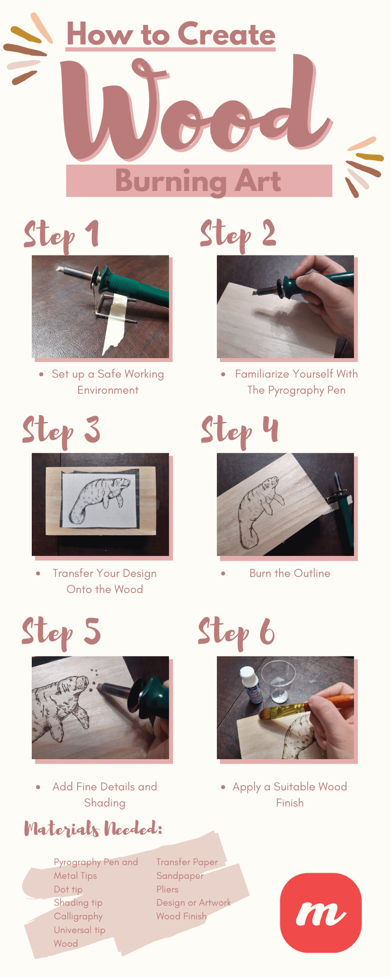 How to Create Wood Burning Art - infographic