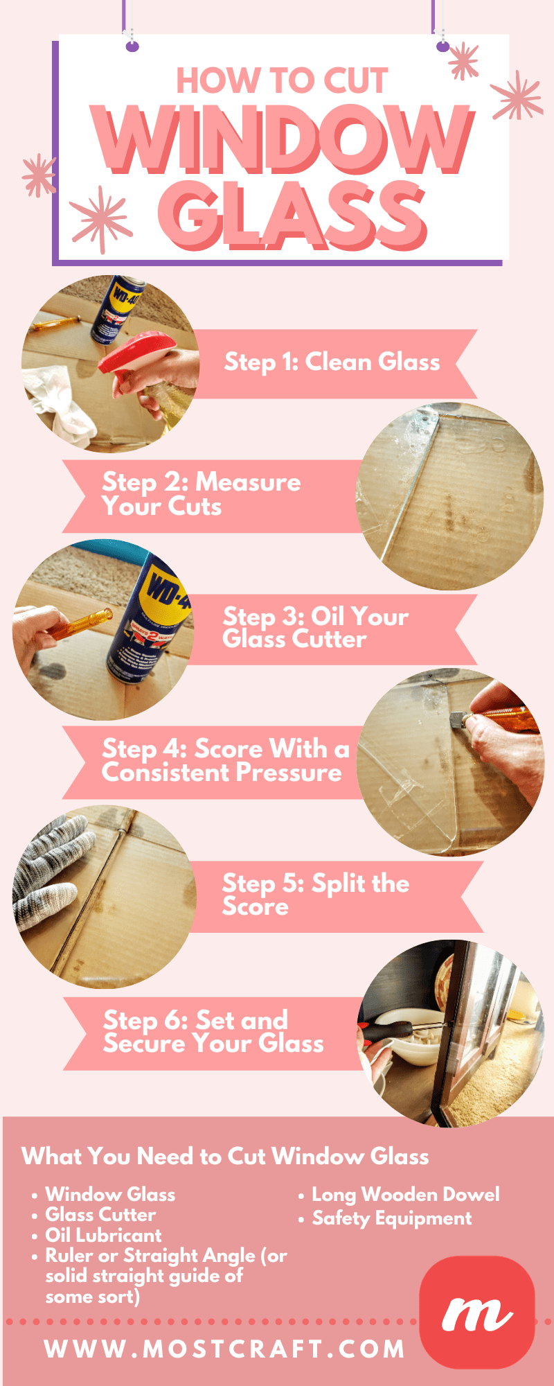 How to Cut Window Glass - Infographic