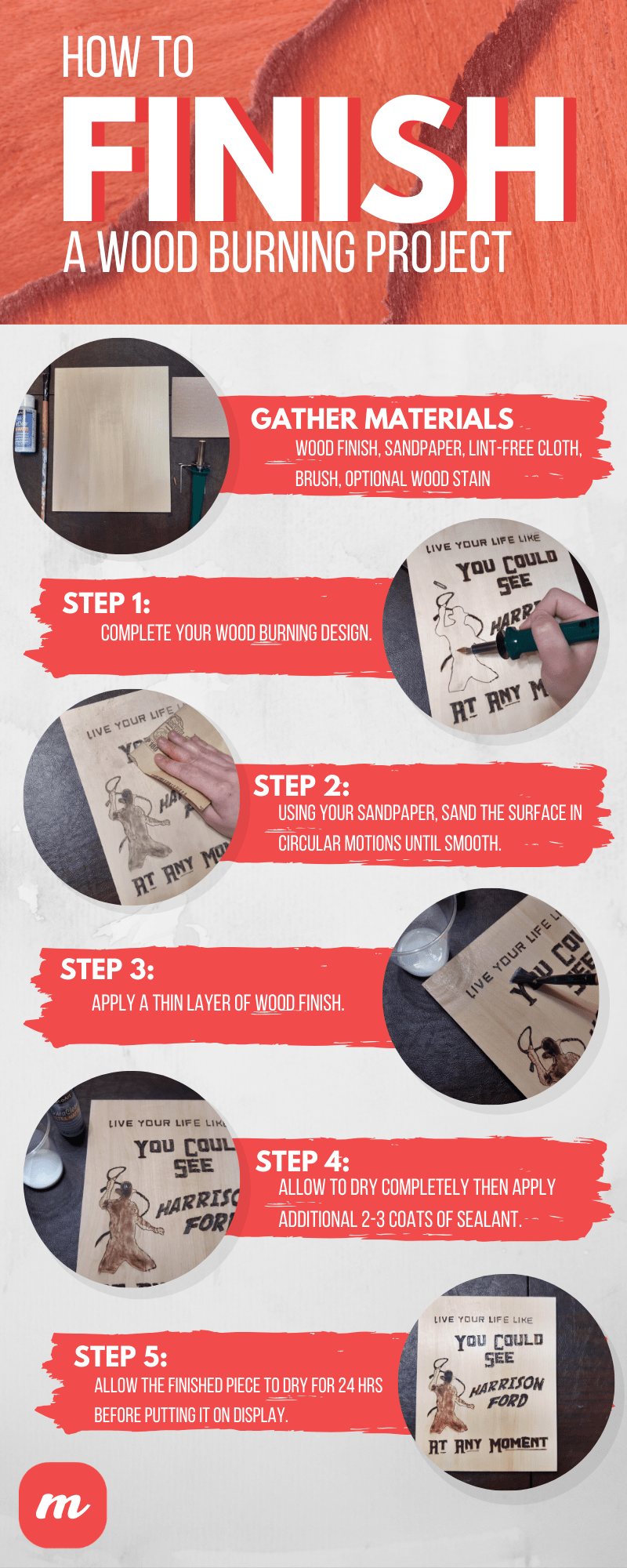 How to Seal and Finish a Wood Burning Project - Infographic