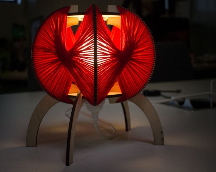 Lamp shade string art project.