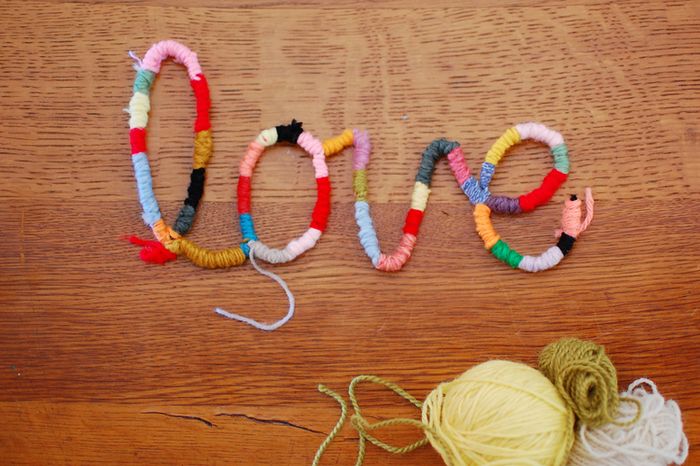 Kid-friendly Yarn Letters on a table