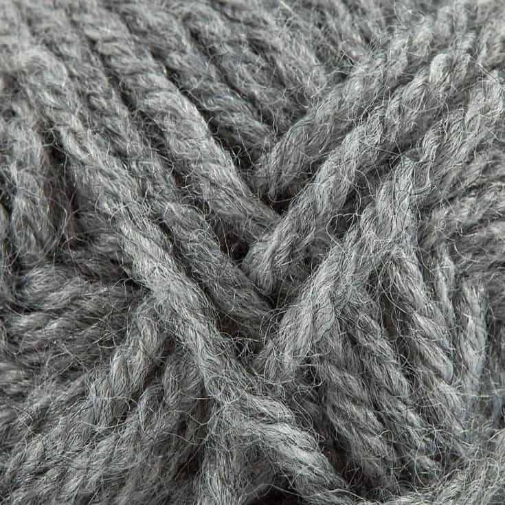 a close up shot of Lion Brand Wool-Ease Yarn Grey