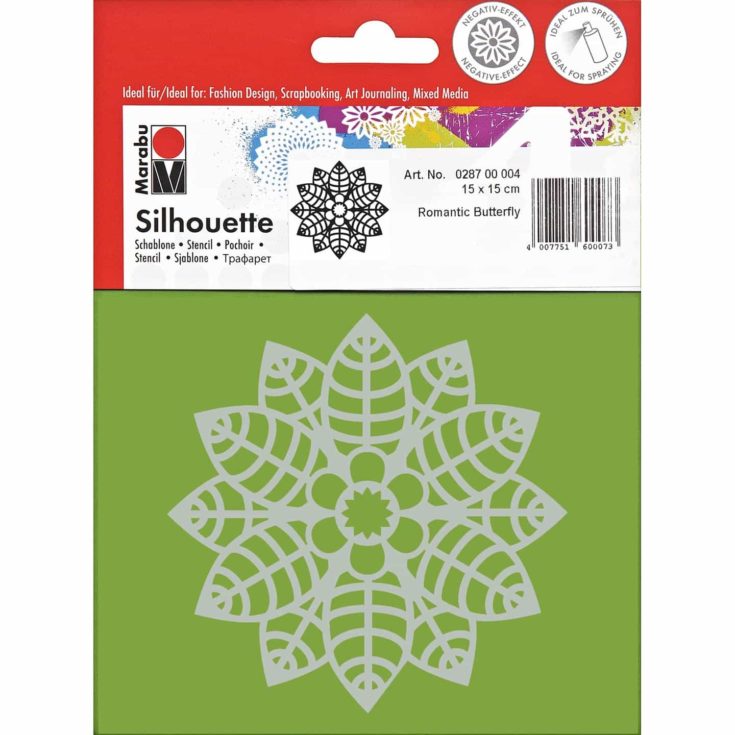 Marabu Geometric Flower Stencil: Polyester, 6 x 6 inches