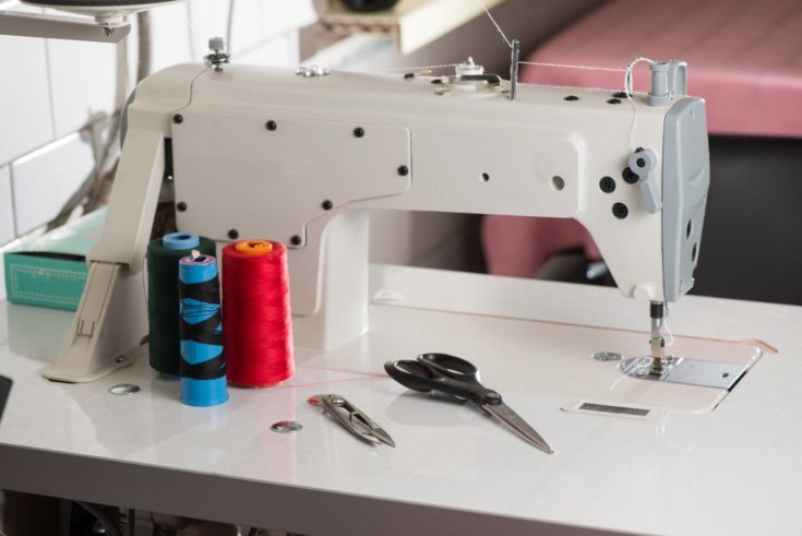 Mechanical Sewing machine on the table