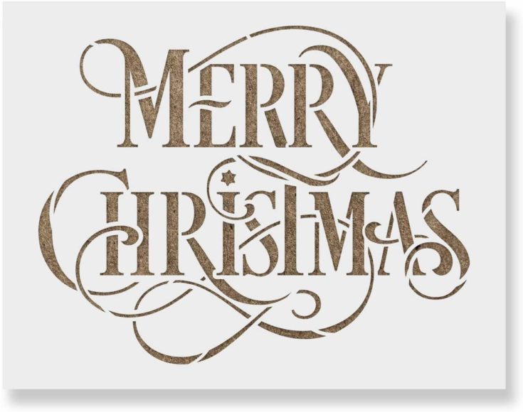 Merry Christmas Stencil - Perfect Stencil for Painting Wood Signs