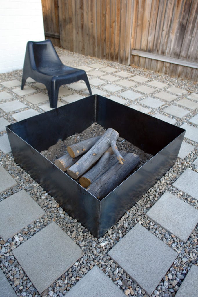 Black Modern Metal Fire Pit