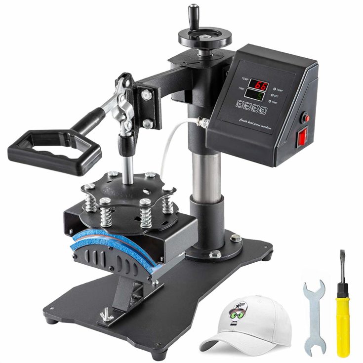 Mophorn Hat Press Machine 3.5X5.9 Inch Cap Press Heat Press Machine Professional Transfer Hat Press with 12000 Hours Life Digital LCD Timer and Temperature Control (350W)