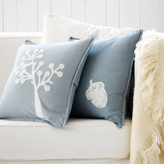 Blue and White themed pillow