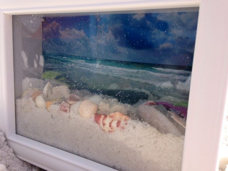 Ocean View Shadow Box white frame