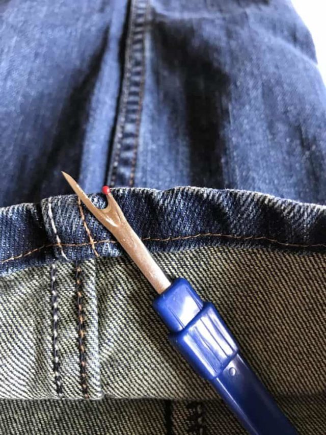 Opening The Existing Hem using a seam ripper