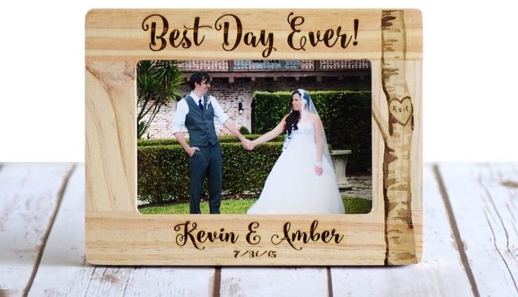 Wedding Frame, Personalized Wedding Gift, Wood Burned Frame, Rustic Wedding Frame, Best Day Ever! Gift for couple, Gift for Bride