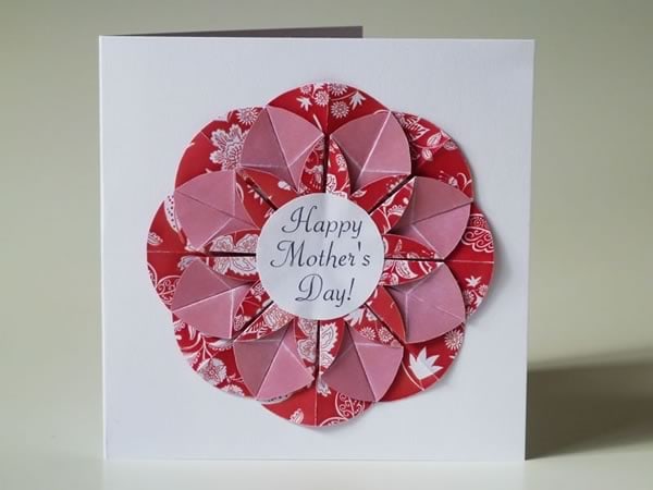 Origami Dahlia Cards for mother's day.