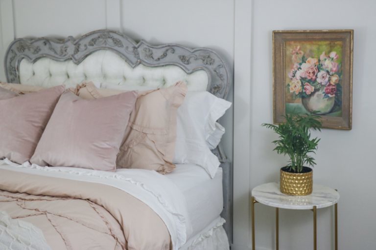 Painted headboard gray and white