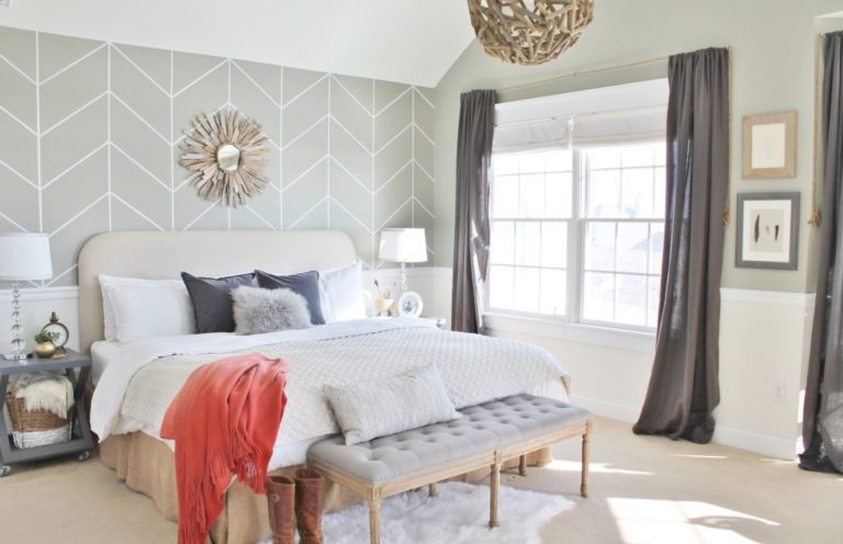 How to Paint a Perfect Herringbone Pattern Accent Wall
