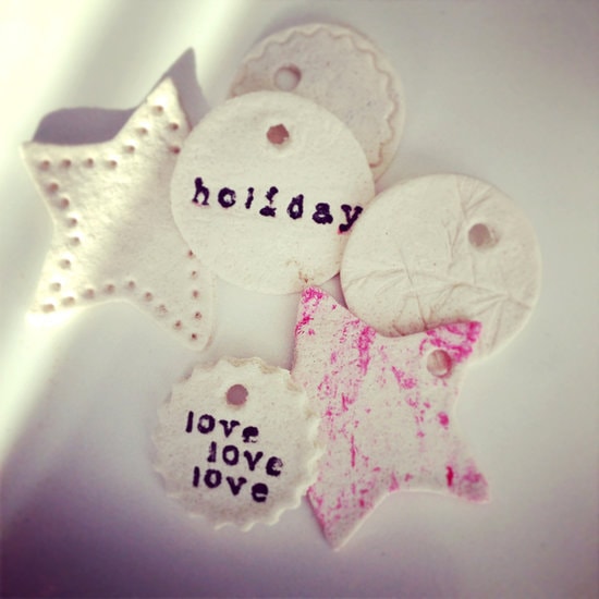 Salt Dough Assorted Shapes with Love and Holiday Written on it