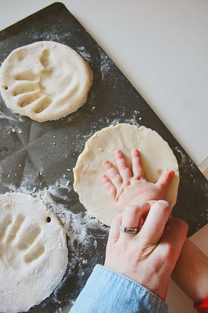 Salt-Dough ornament with baby hand print