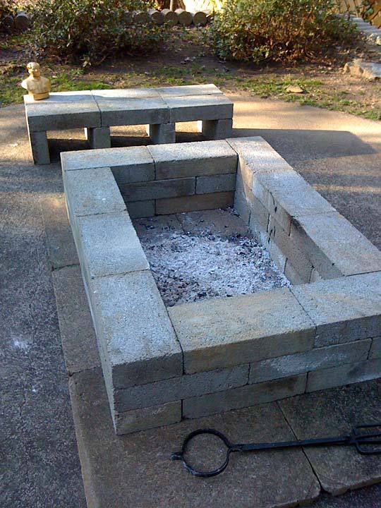 Simple Rectangular Brick Fire Pit