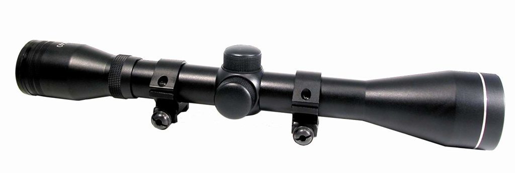 Side view of black telescope