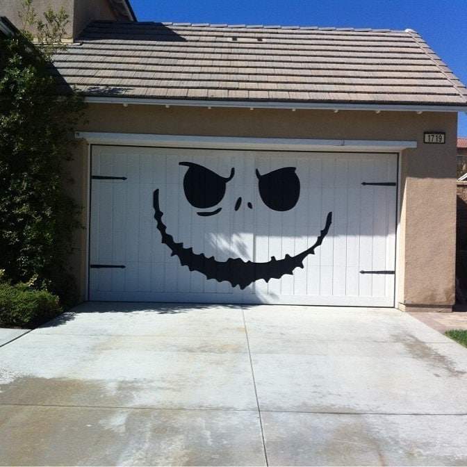 Garage Door with Scary Smile Design