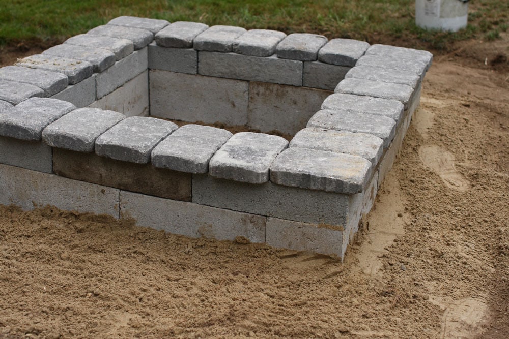 Square stone firepit