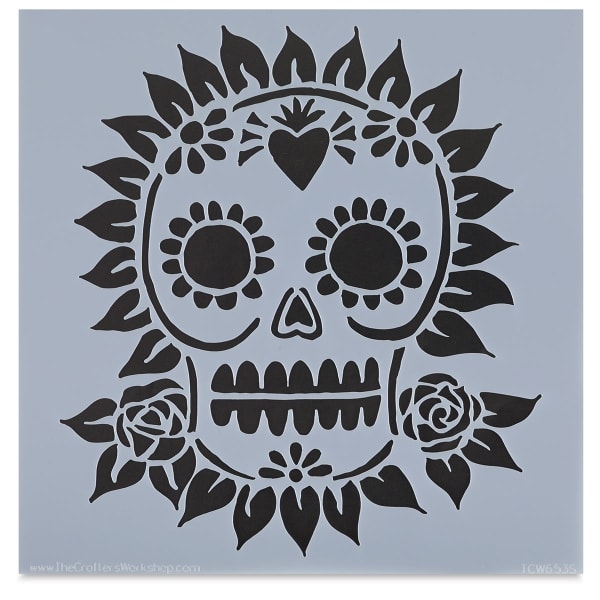 The Crafter's Workshop Stencil - Sugar Skull, 6'' x 6''