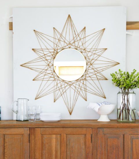 Mirror looks elegant on the string art sun burst design.