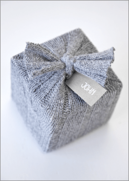 Gray Sweater Gift Wrapper