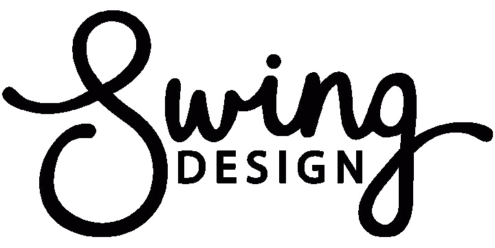 Swing Design logo in white background