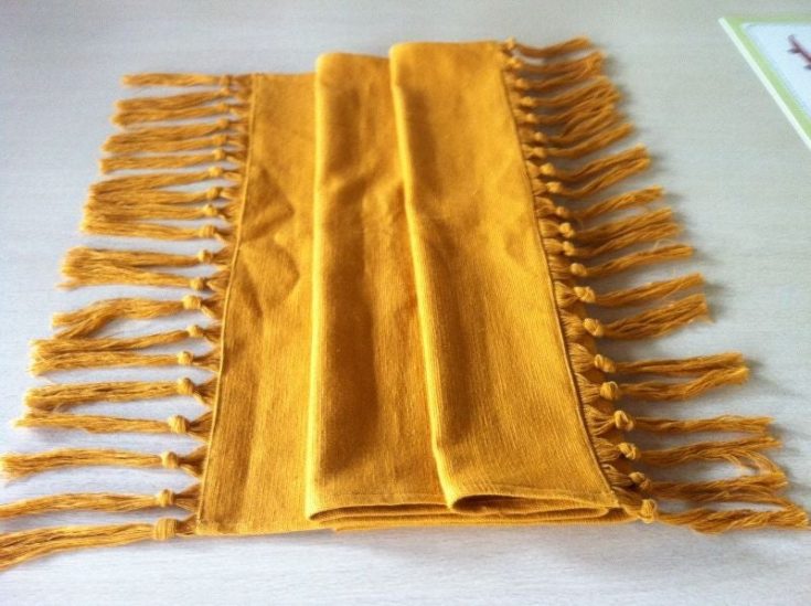 mustard tassel tablecloth