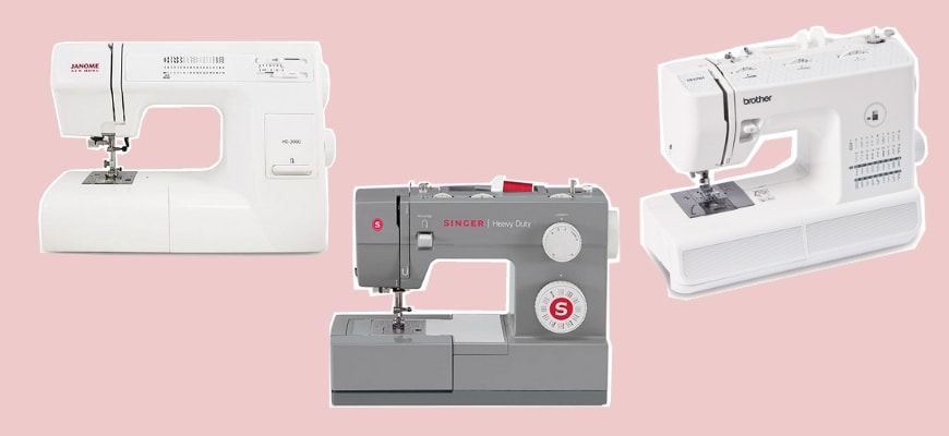Heavy-Duty Sewing Machines in pink background