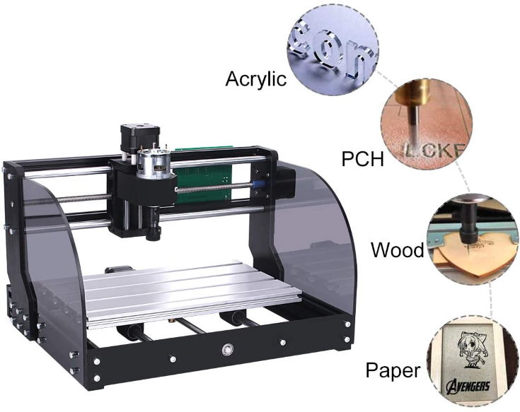 MYSWEETY CNC 3018PRO-M Mini CNC Machine, with Offline Controller GRBL Control DIY Engraving CNC Router, 3 Axis Pcb Milling Machine, Wood Router Engraver, with ER11 and 5mm Extension Rod