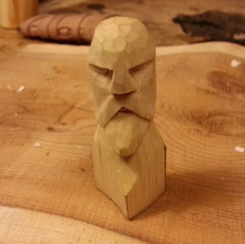 Carved Viking Chess Piece