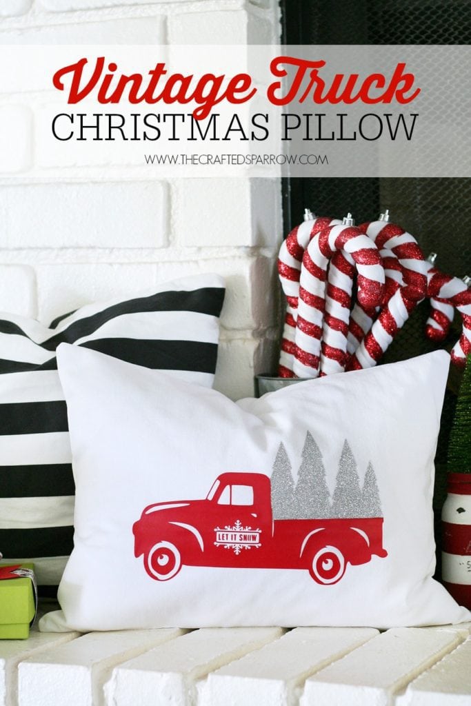 The Crafted Sparrow Vintage Truck Christmas Pillow