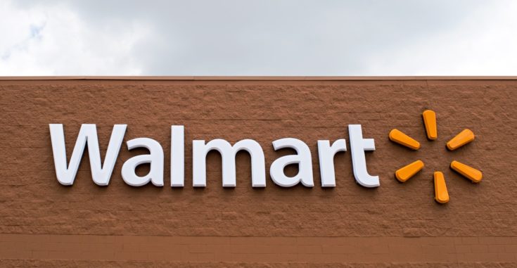 Walmart Logo in a building