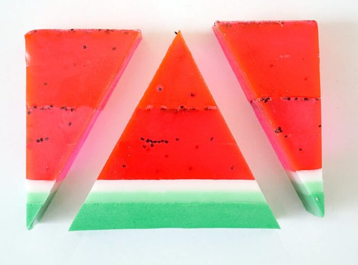 Watermelon Soap cut in different shapes