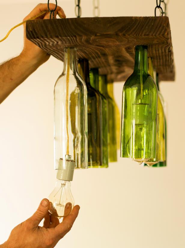 Wine Bottle Chandelier