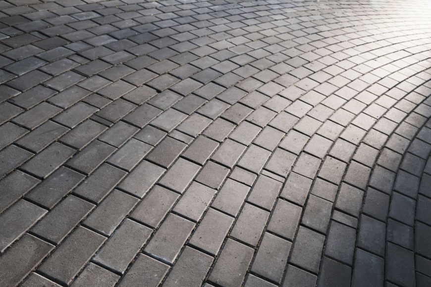 Black bricks pathway