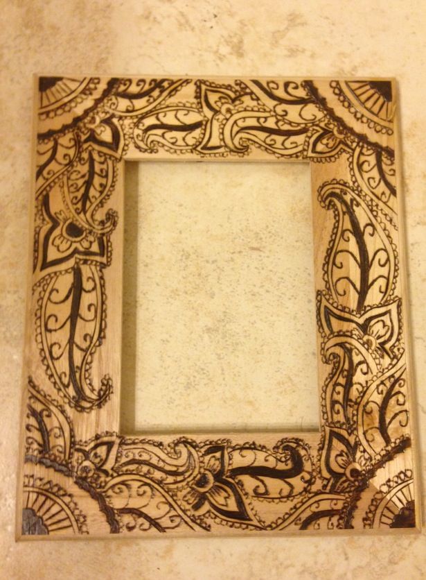 a cool woodburned Picture Frame