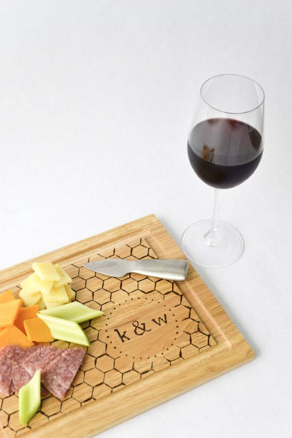 diy monogrammed cutting board