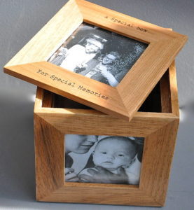 wooden photo cube